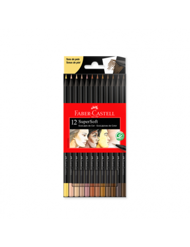 LAPÍZ FABER SUPERSOFT TONOS PIEL X12 